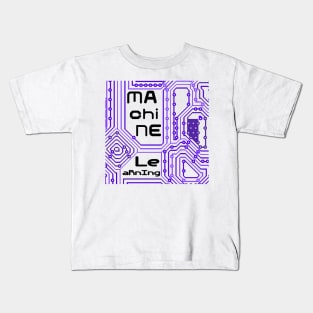 Machine Learning Computer Micro Chip Black Purple Kids T-Shirt